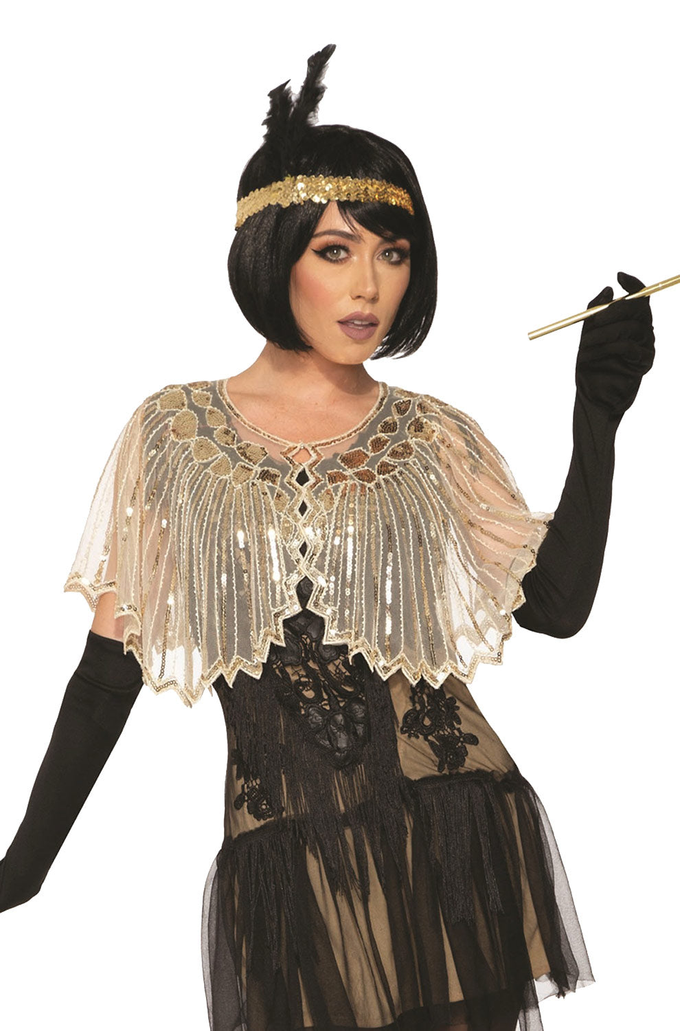 20's Sequin Shawl (Beige)