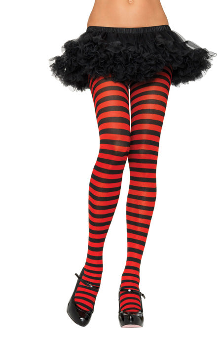 Plus Size Striped Nylon Tights